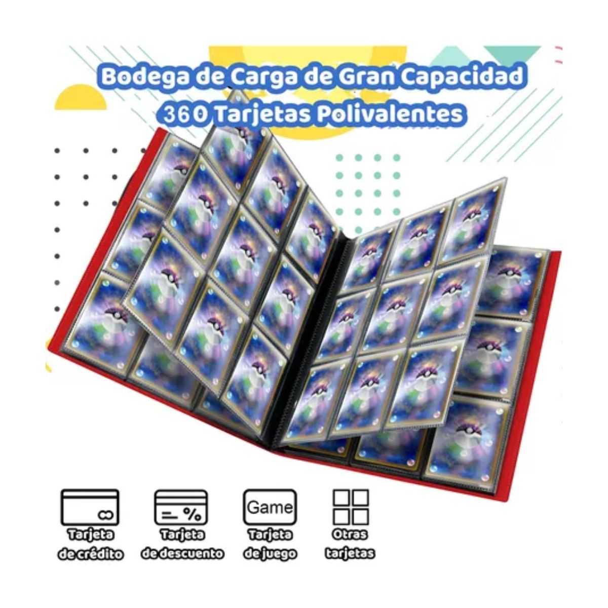 Carpeta Para Cartas Coleccionables De Yu-gi-oh! (4 Bosillos) ROJO