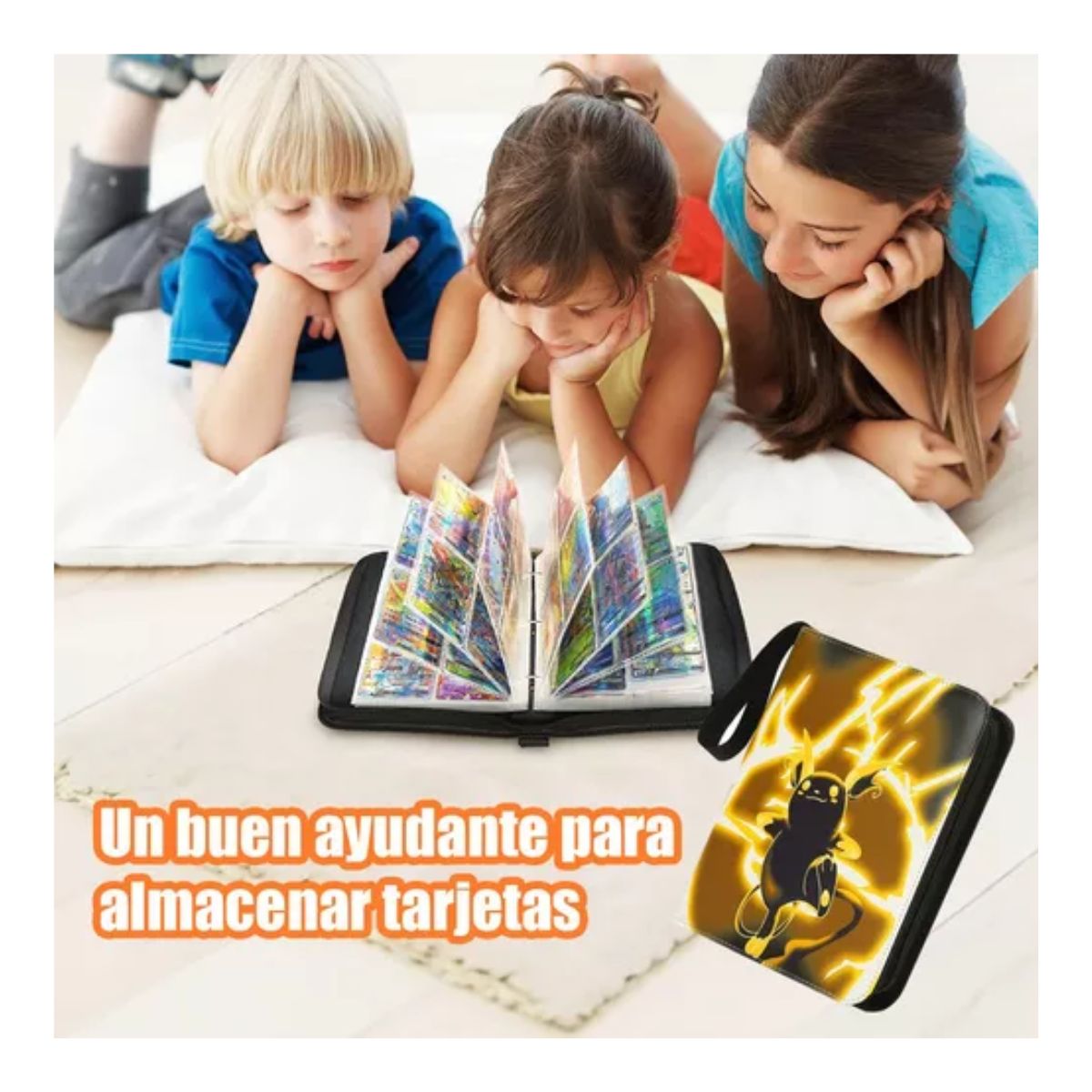 520 Tarjetero Pokémon Yugioh 4 Bolsillos Tarjetas Álbum NEGORO PIKACHU