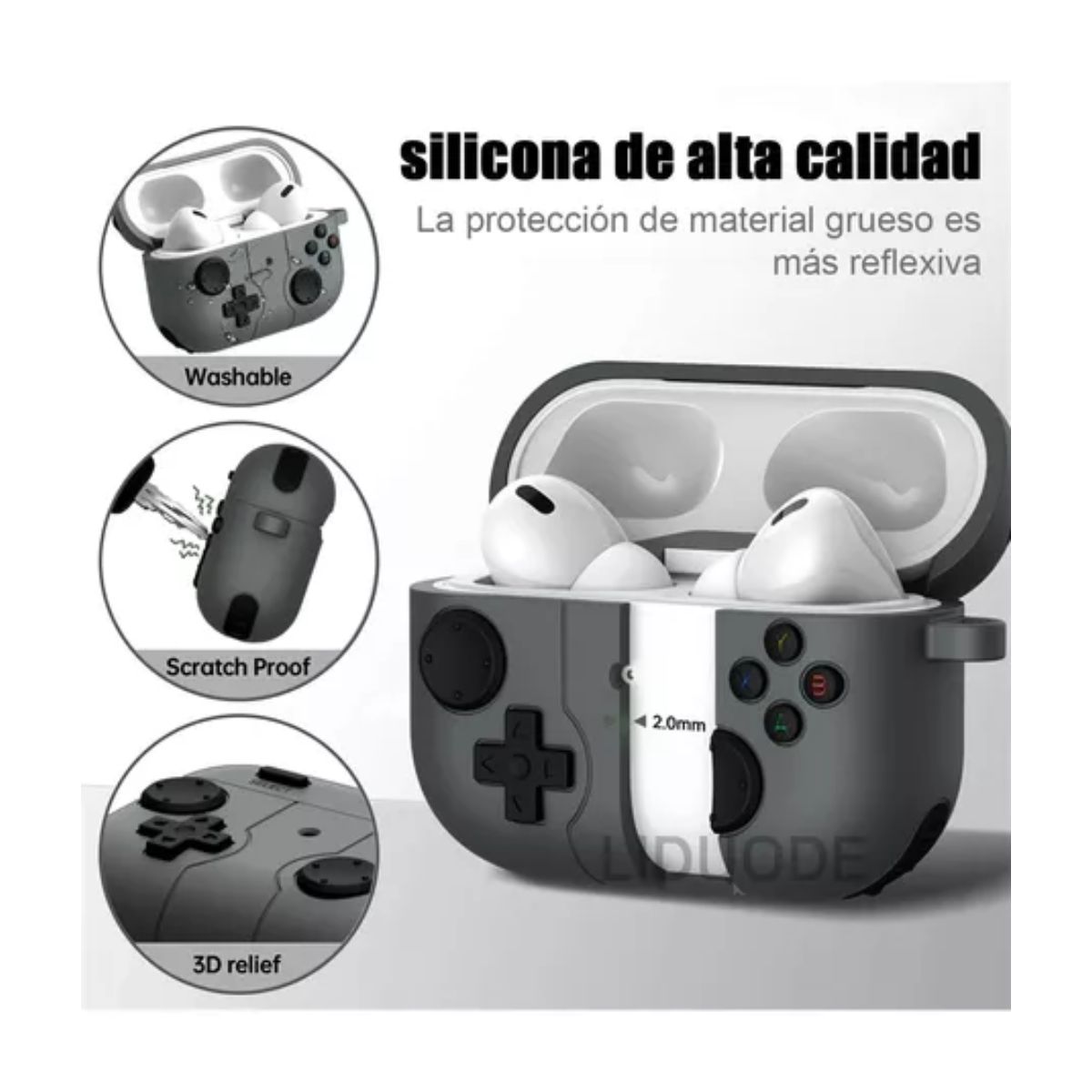 Fundas Para Airpod Para AirPods 1 2 3/por 2 Case + Limpiador GRIS Para AirPods Pro 2