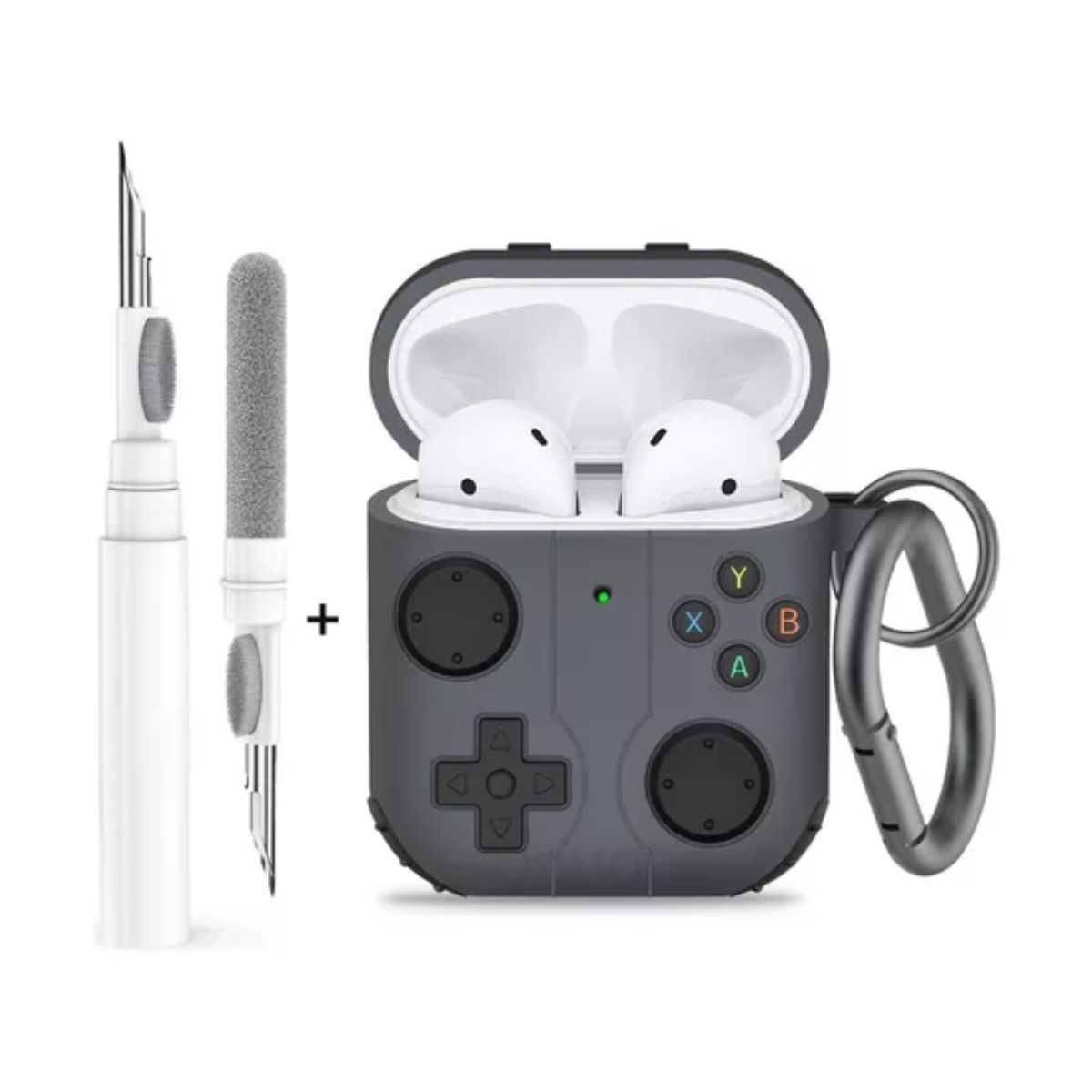 Fundas Para Airpod Para AirPods 1 2 3por 2 Case Limpiador Para airpods  Gris