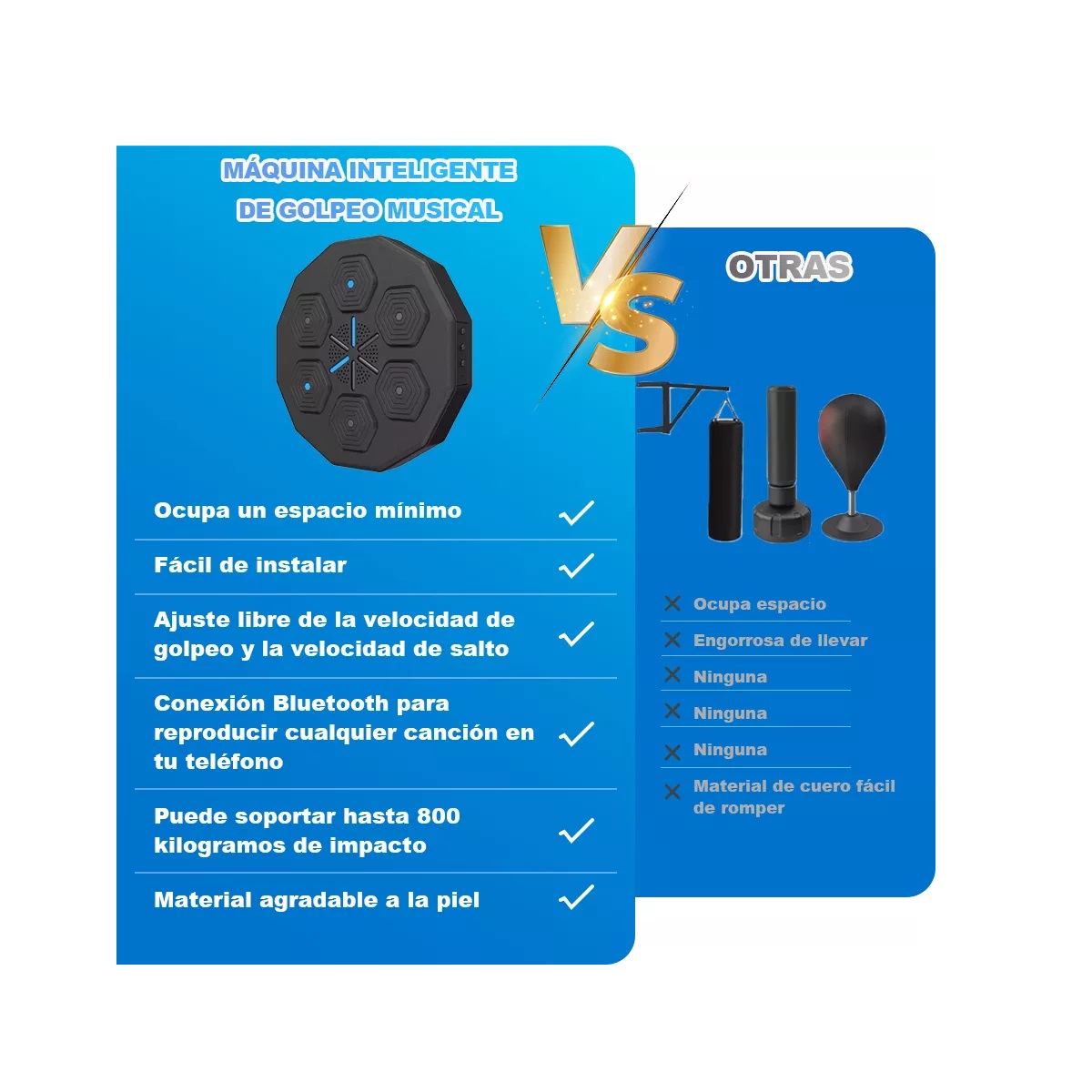 Máquina De Boxeo Karate Musical Marciales Montadas Pared Color Negro