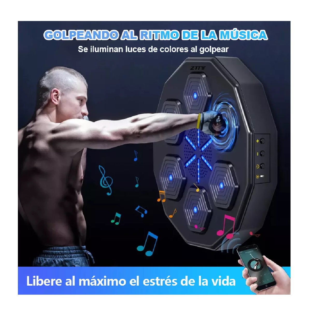 Máquina De Boxeo Musical Las Artes Marciales Montadas En La Color Negro