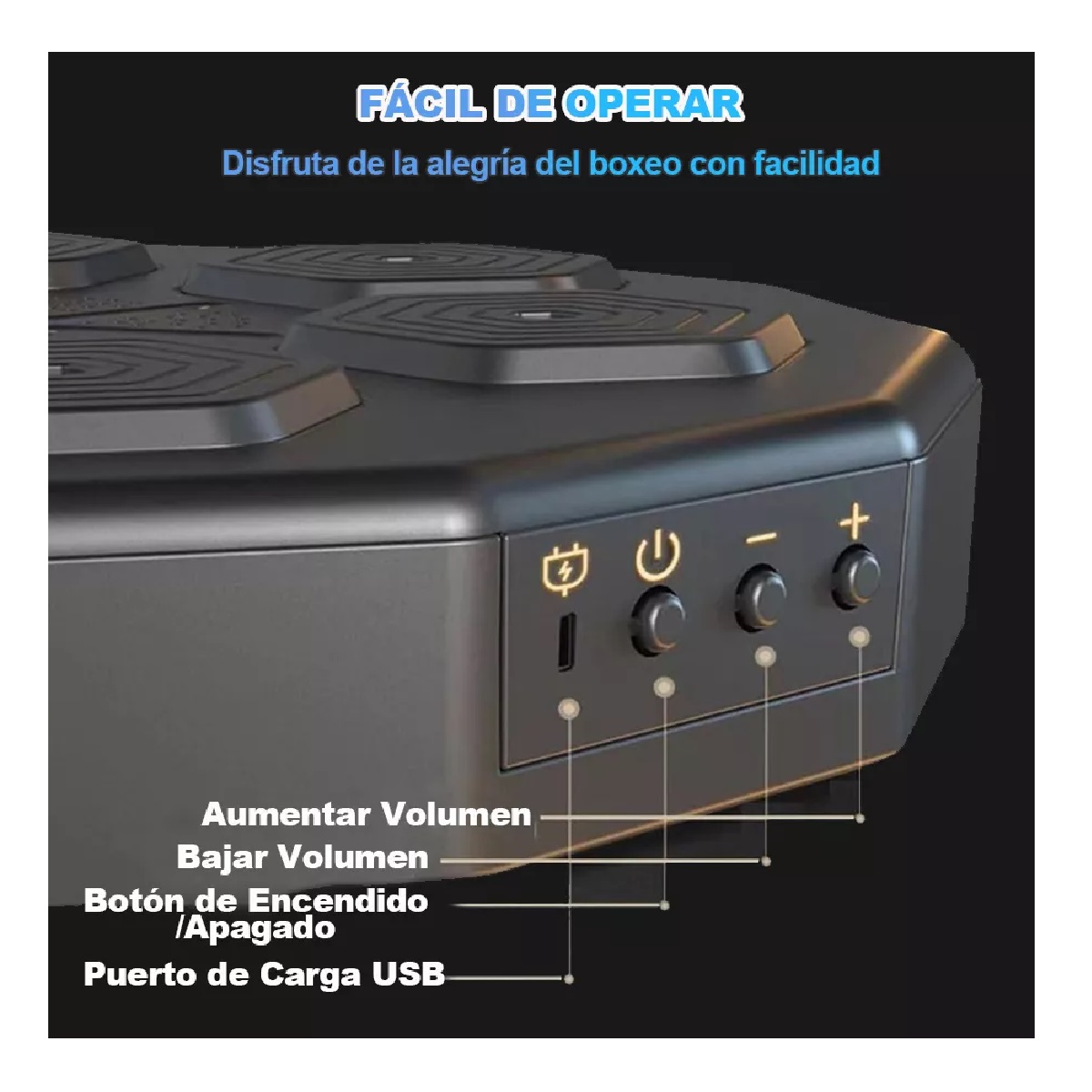 Máquina De Boxeo Karate Musical Marciales Montadas Pared Color Negro