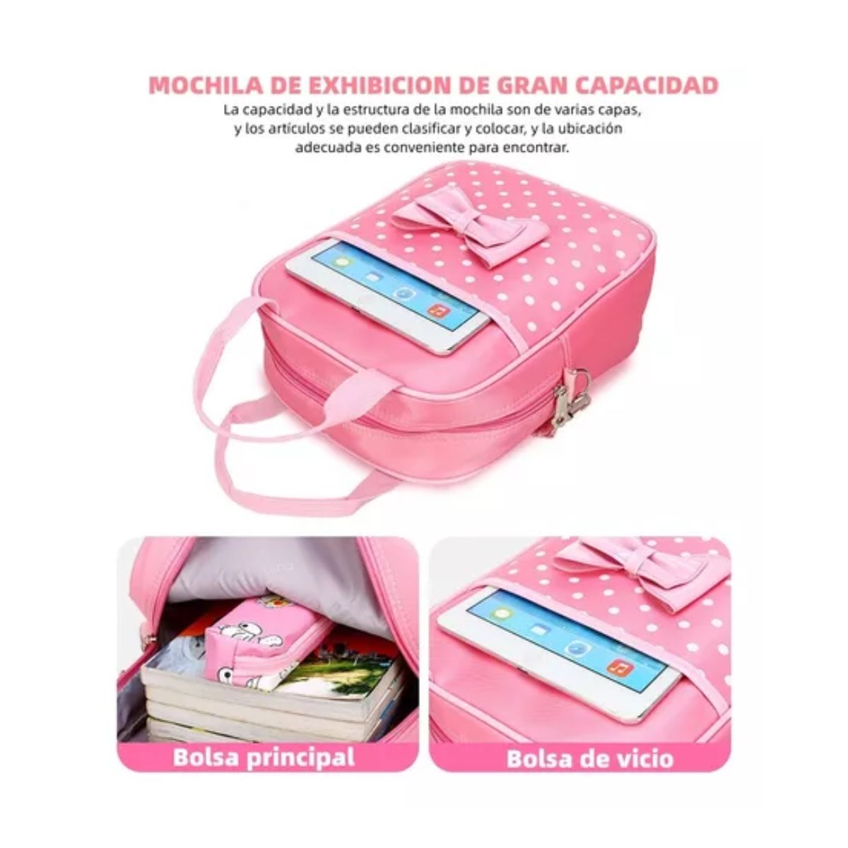Mochila Escolar Kawaii De Niña, Primaria Infantil ROSA