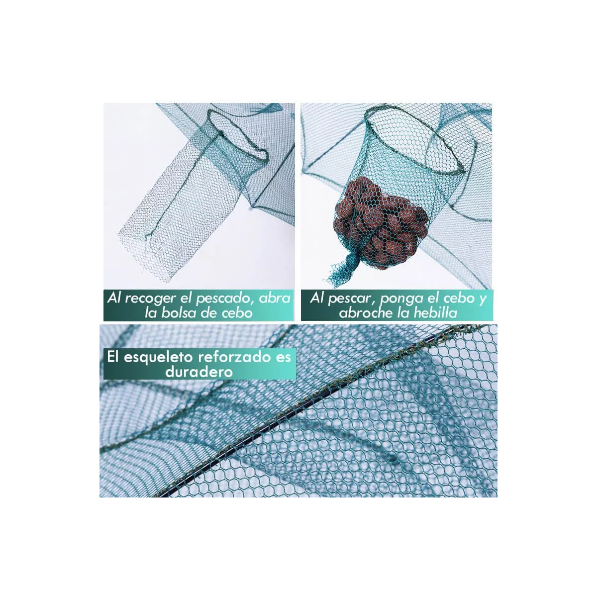 Par Trampa 24 Agujeros Plegable Red Pesca Cangrejos Peces Jaibas