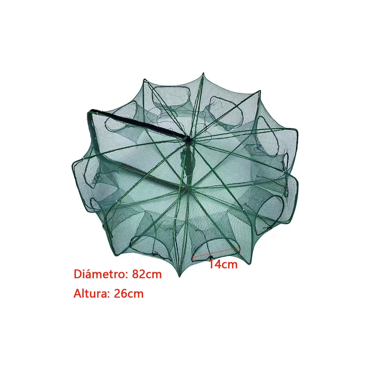 Trampa Plegable 10 Agujeros Red Pesca Cangrejos Peces Jaibas