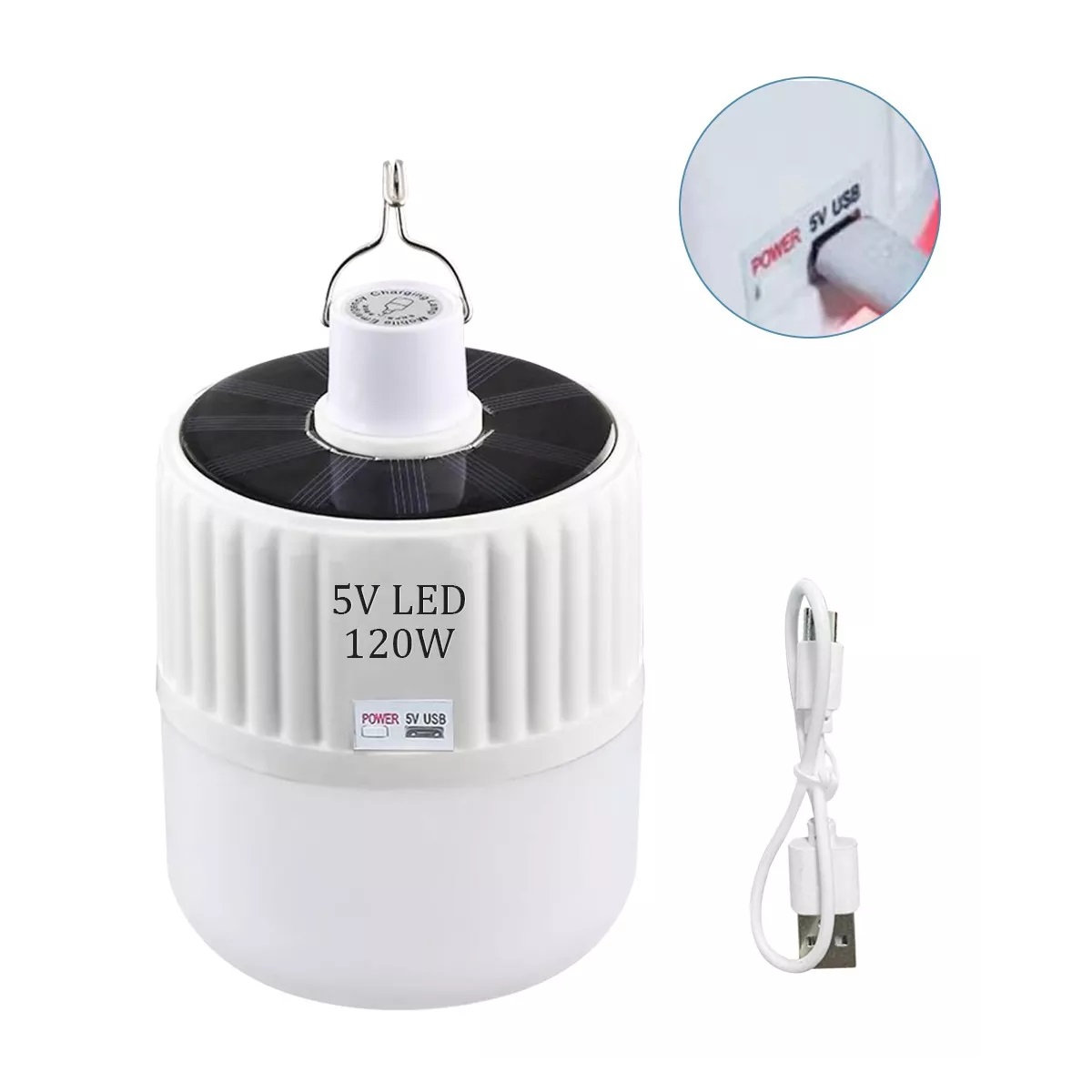 Foco Led Lampara Solar Emergencia 120w Portátil Recargable