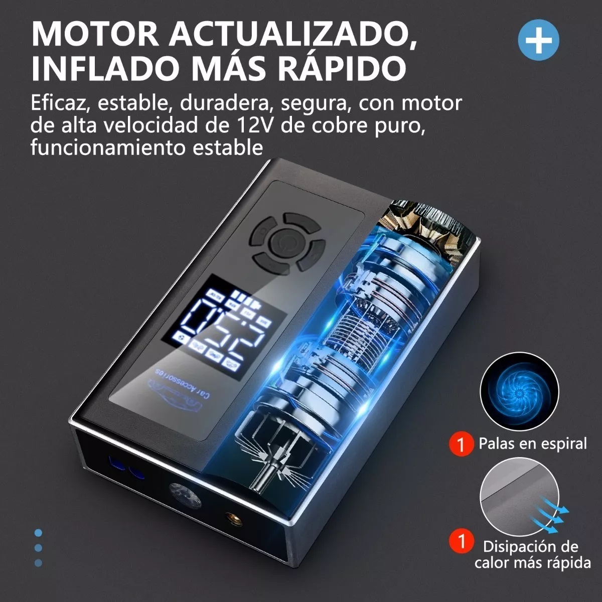 Arrancador De Batería De Auto Portátil Inflador Rápido