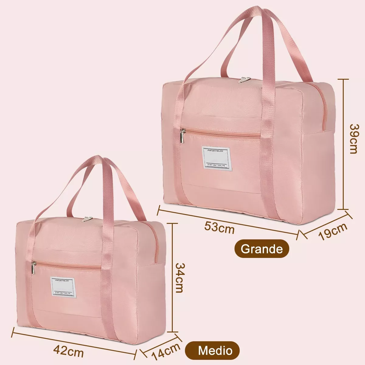 Maletas De Mano,maleta Deportiva,accesorios De Viaje,2piezas Rosa