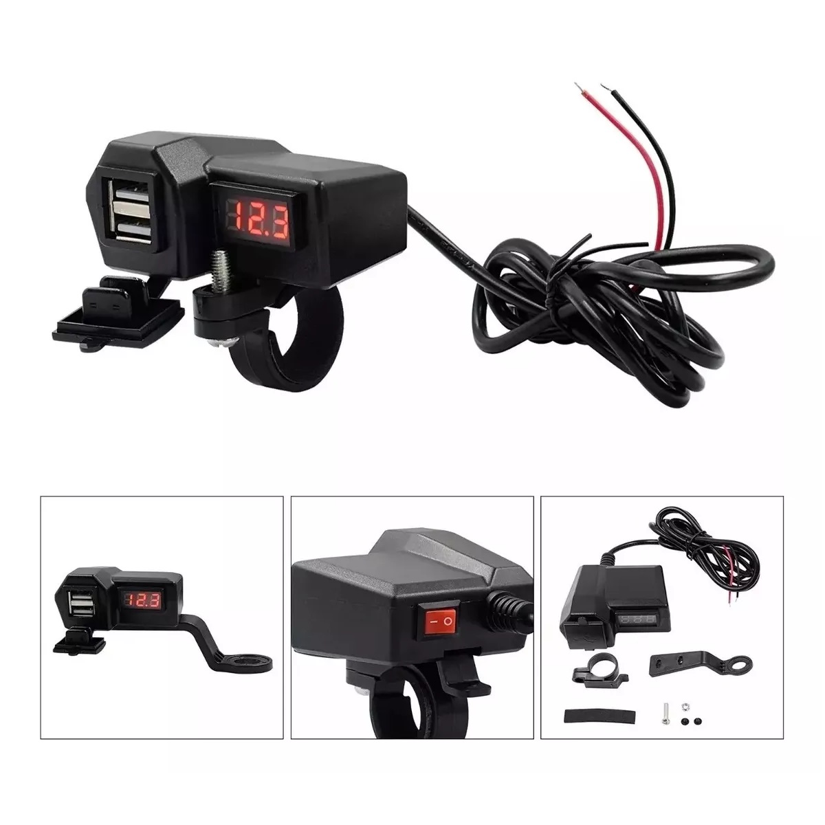 Cargador De Celular Usb Con Pantalla De Voltaje Para Moto