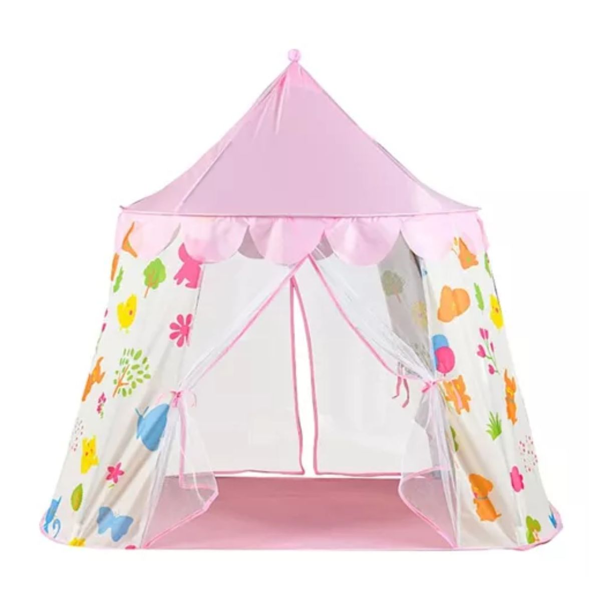 Casita Tienda Carpa Interior Exterior Juguete ROSA/BLANCO