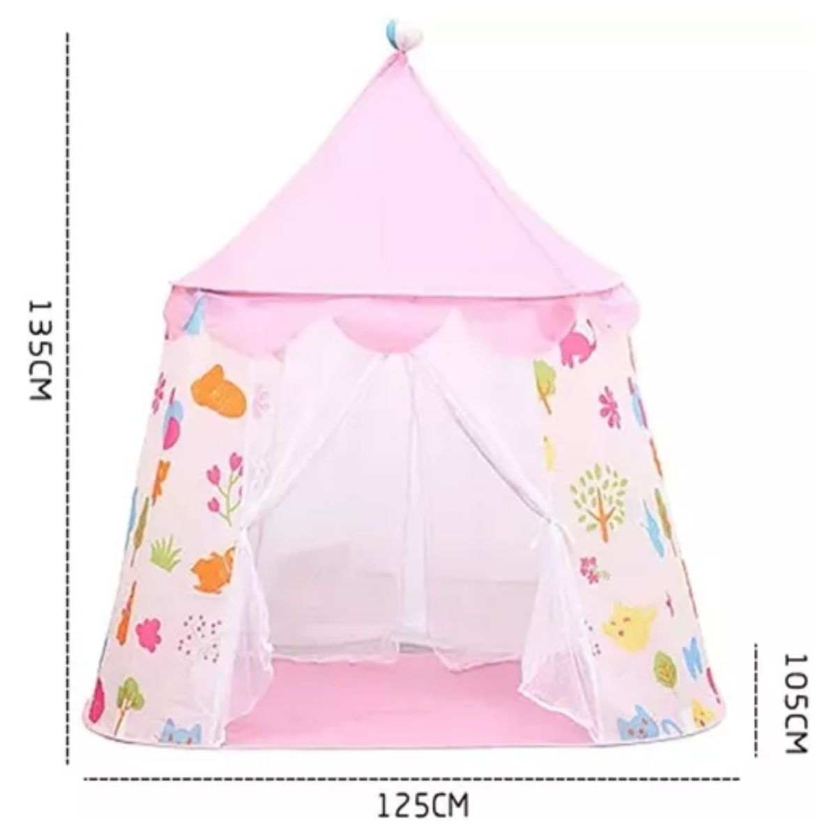 Casita Tienda Carpa Interior Exterior Juguete ROSA/BLANCO