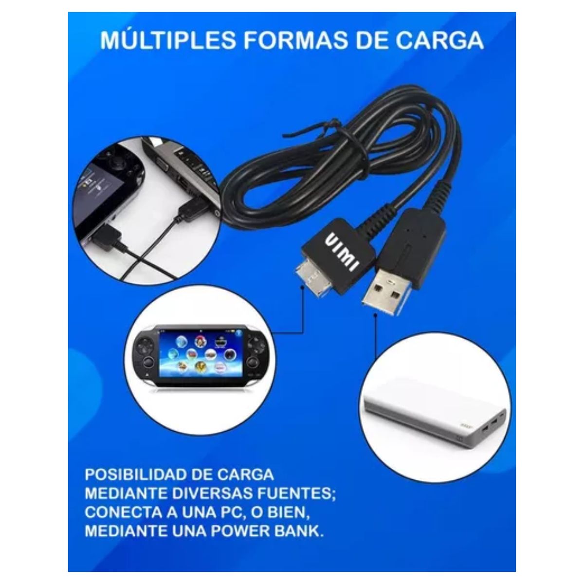 Cargador Para Psp Vita NEGRO 