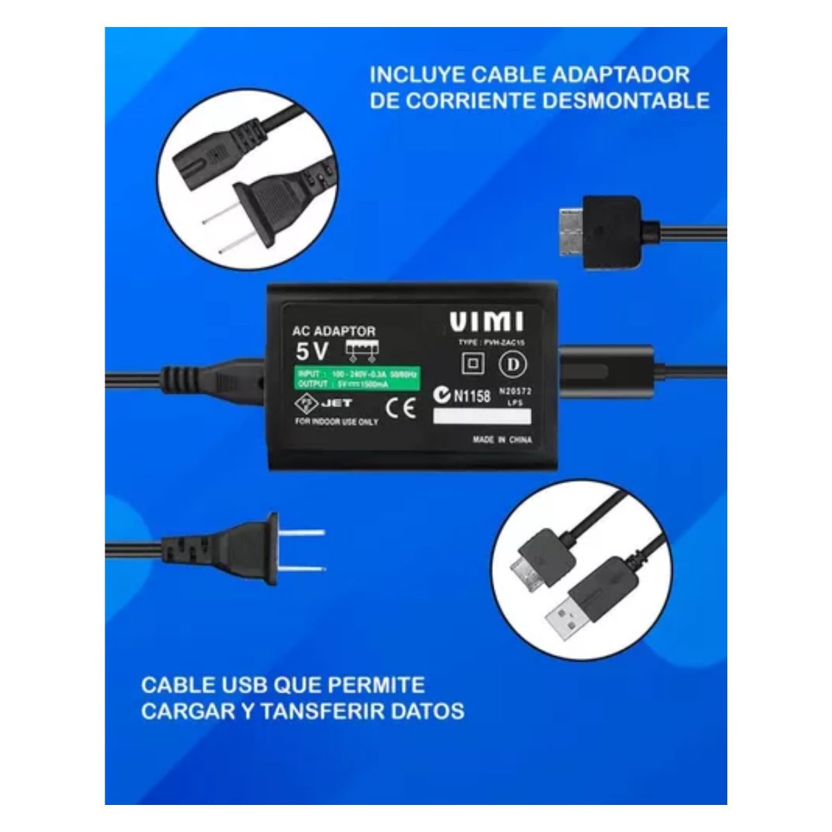 Cargador Para Psp Vita NEGRO 