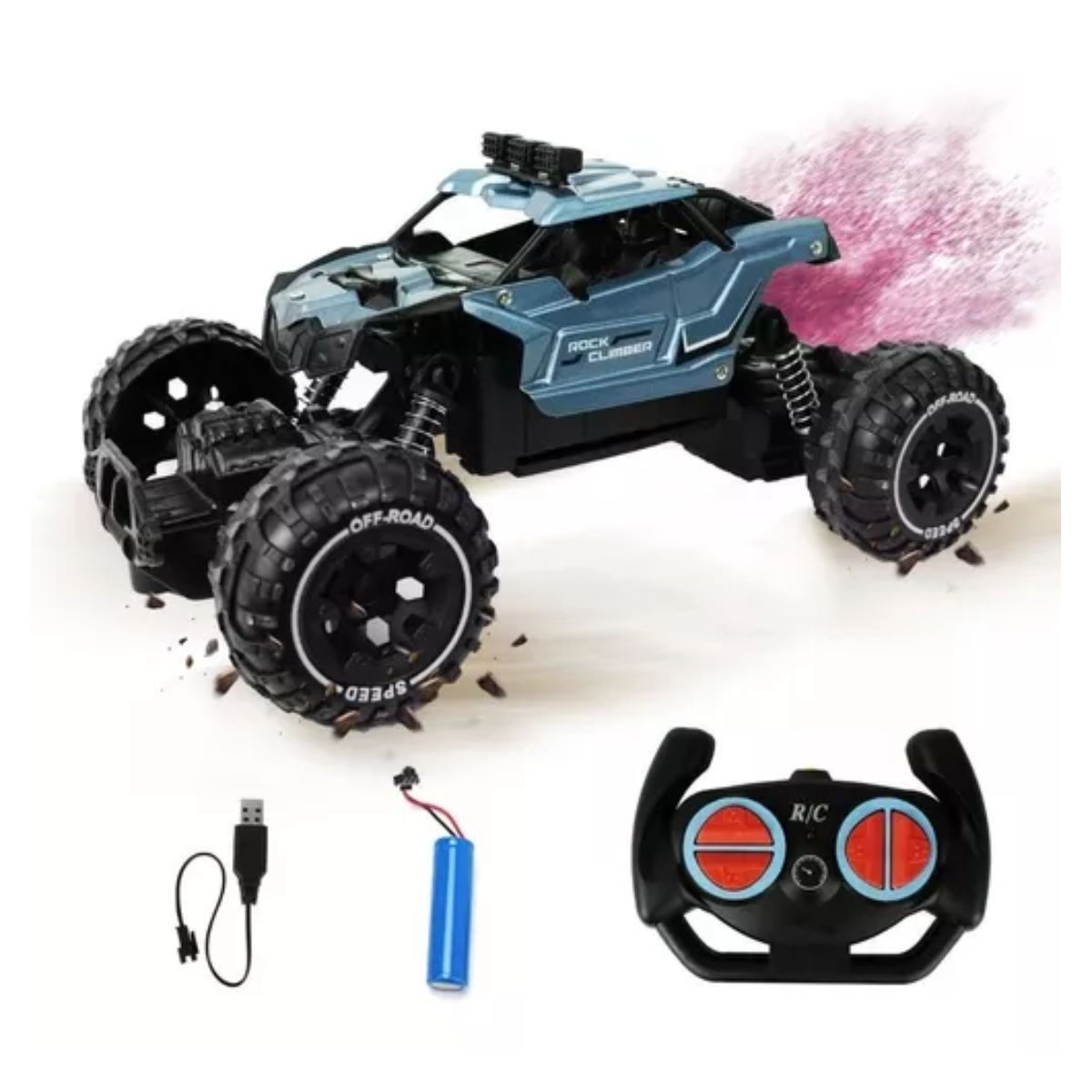 Carro Control Remoto Recargable Todoterreno AZUL.