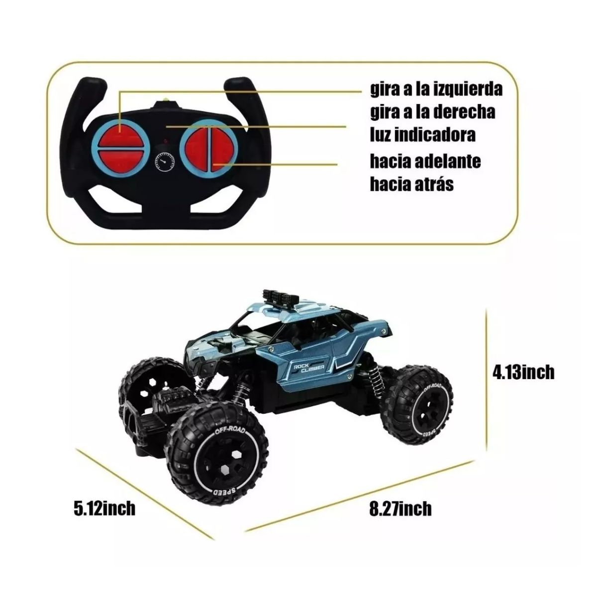 Carro Control Remoto Recargable Todoterreno AZUL.