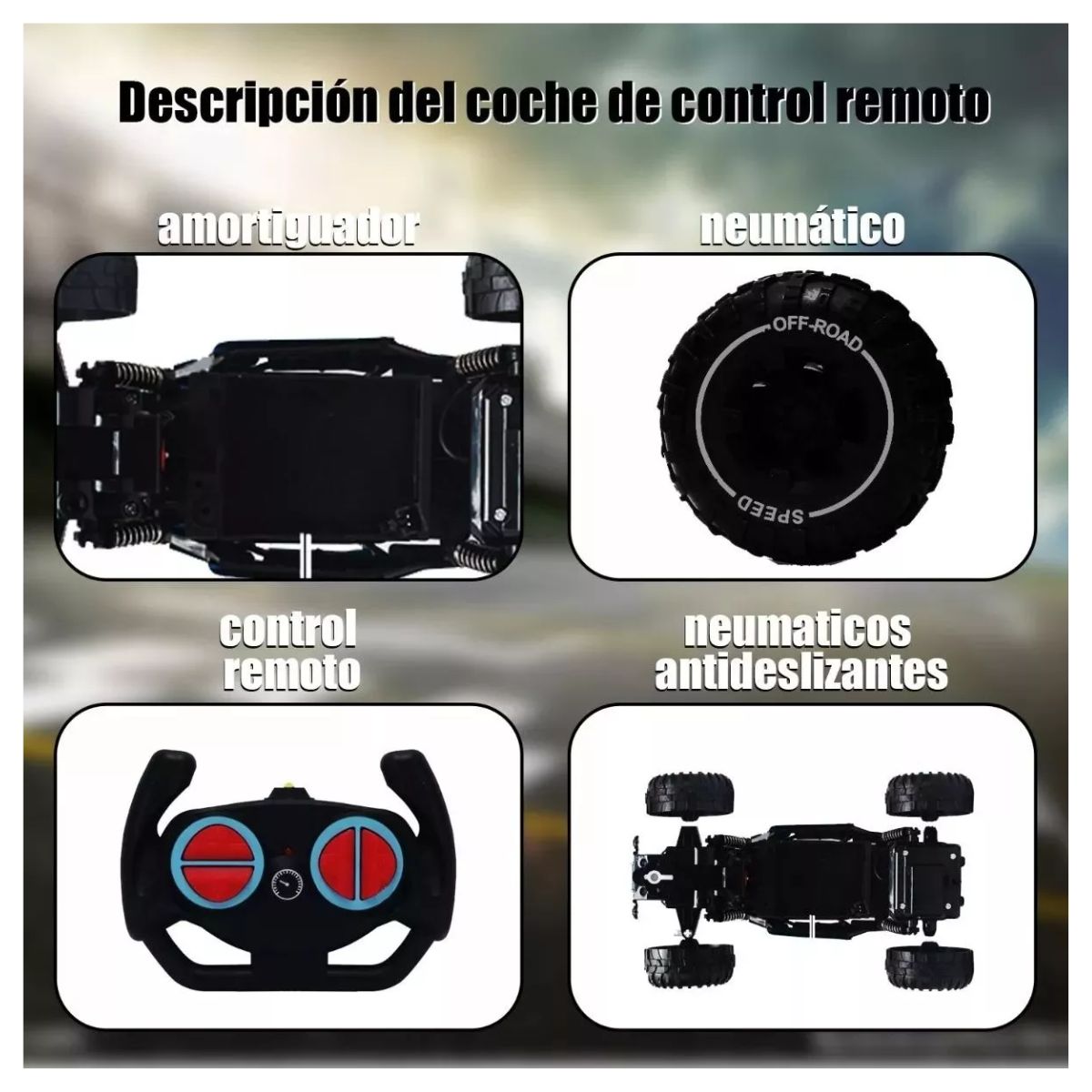 Carro Control Remoto Recargable Todoterreno AZUL.