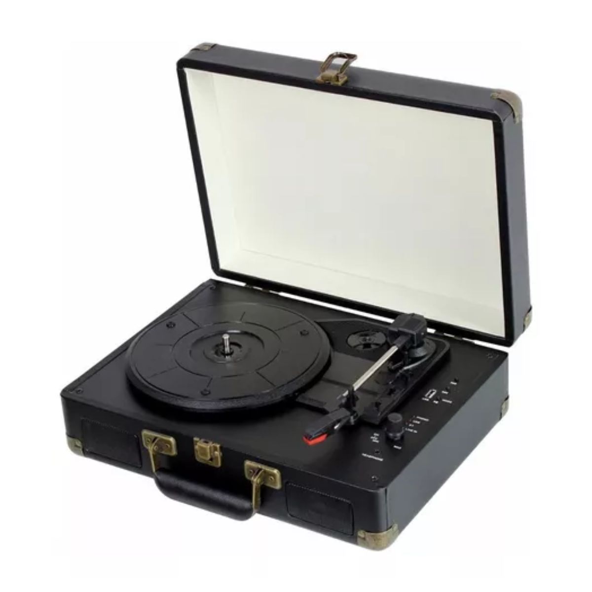 Tocadiscos De Vinilo Negro Retro Portátil Con Bluetooth NEGRO