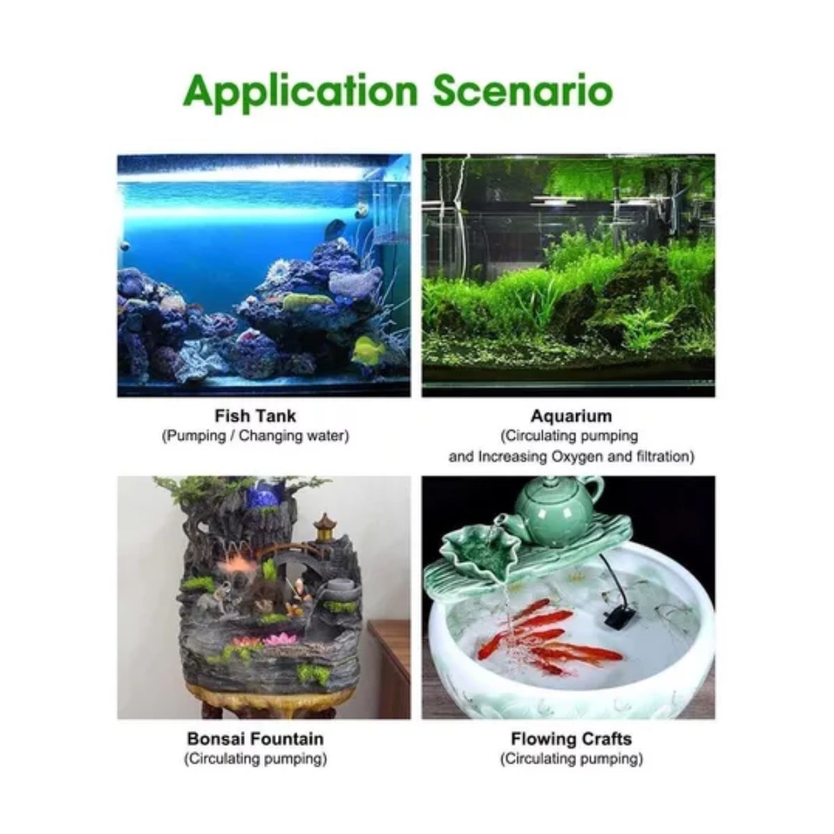 Bomba De Agua Mini Sumergible Acuario Fuente 2m  NEGRO