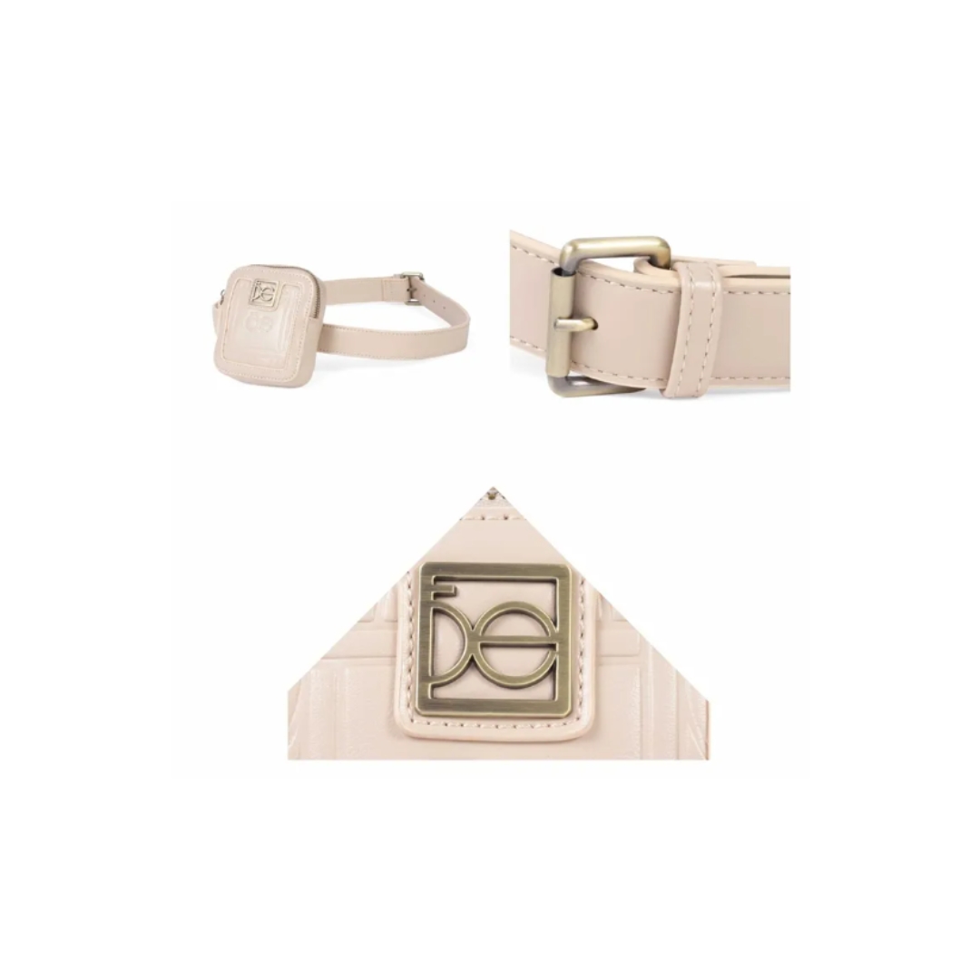 Cangurera Cloe Original 2 en 1 Ajustable Metálica 2 Bolsos -Beige