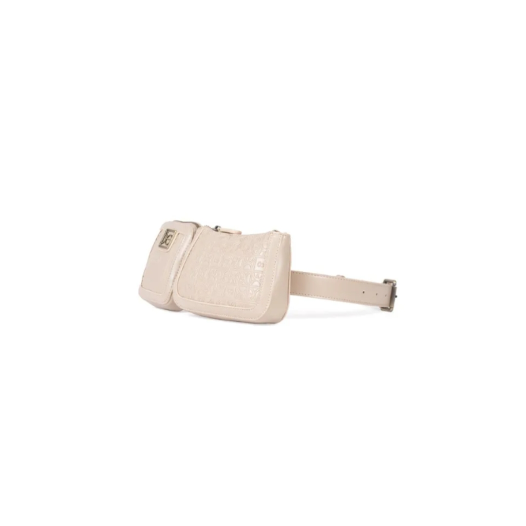 Cangurera Cloe Original 2 en 1 Ajustable Metálica 2 Bolsos -Beige