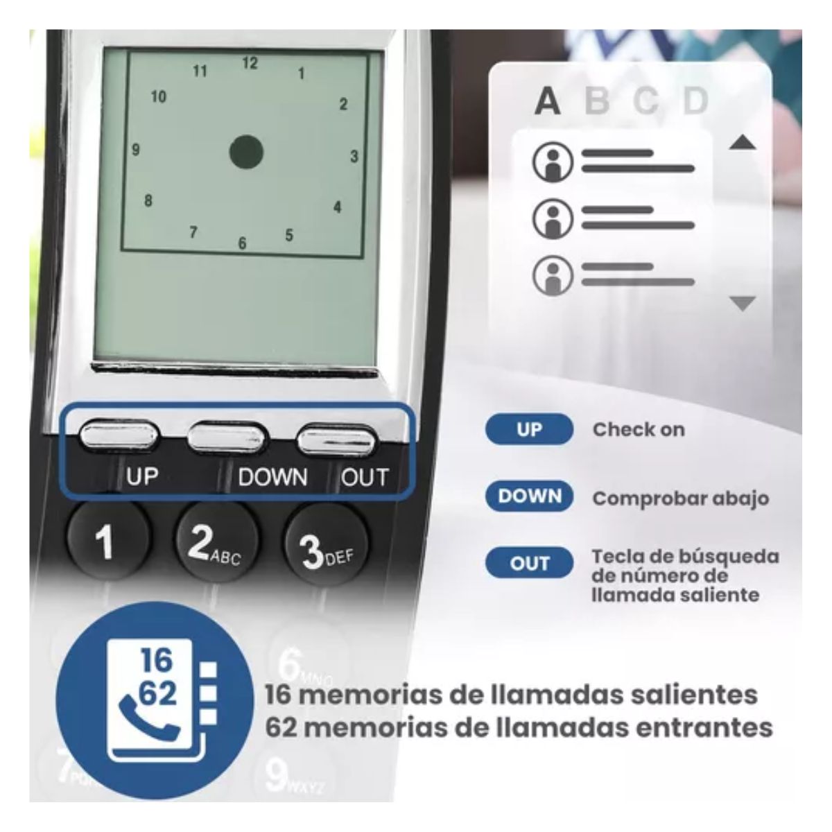 Teléfonos Fijo Alambrico De Casa Colgar Pared NEGRO