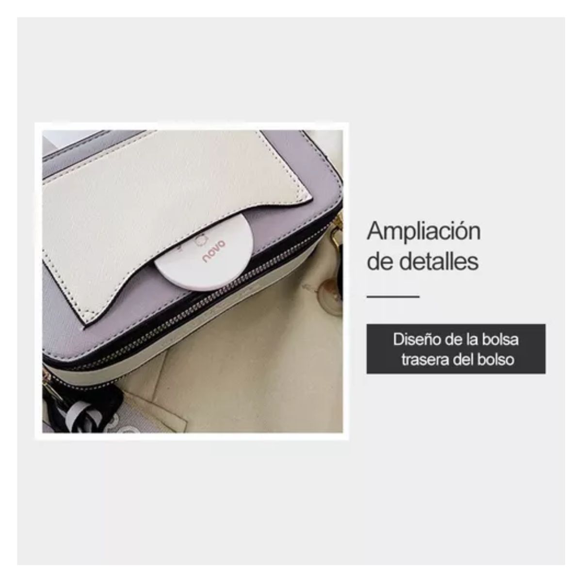 Bolsas Bandoleras Para Mujer Bolso De Hombro Dama Moda Gris oscuro