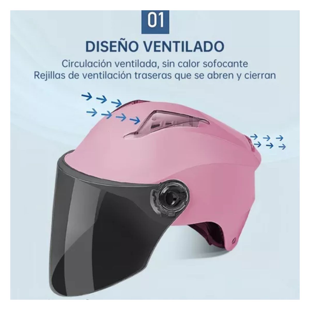Casco De Motocicleta Eléctrica Para Mujer rosa