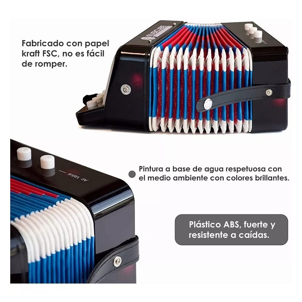 Mini Acordeon Infantil Con 7 Botones Para Niños Economía