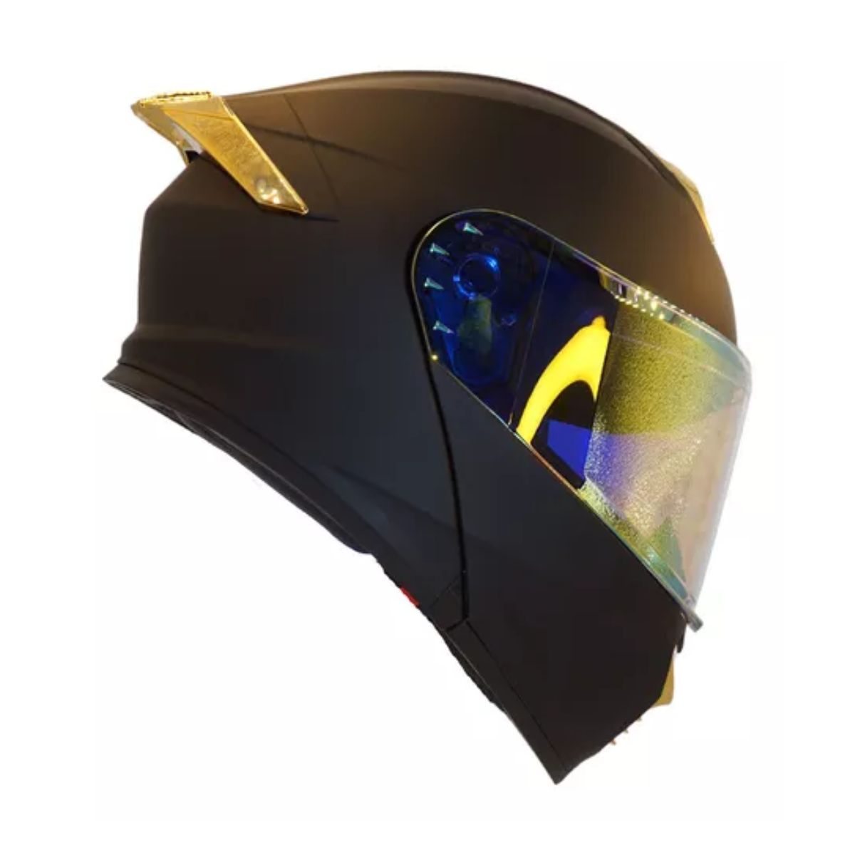Casco para moto Kov Taff Drako negro mate y dorado mate talla XL(61-62 cm)