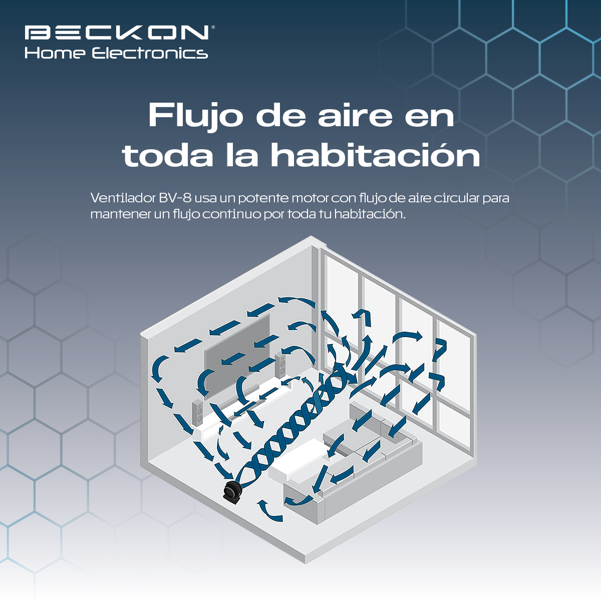 Ventilador de piso pared 2 en 1 turbo fan de 8 pulgadas 3 velocidades Negro Beckon