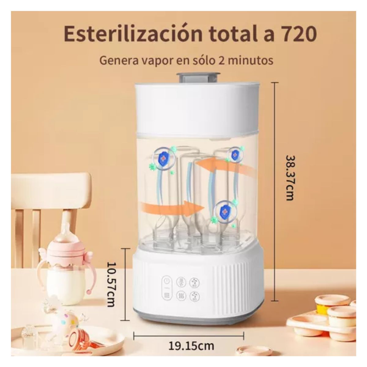 Esterilizador Biberones Calienta Biberones Secador 3 En 1 BLANCO