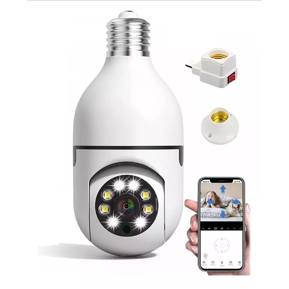 Cámara Vigilancia Wifi Foco Hd 360 grados Exterior/interior+socket