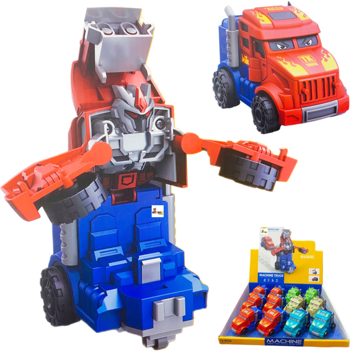 Camión Monster Transformer Camion De Fricción Juguete 2pz