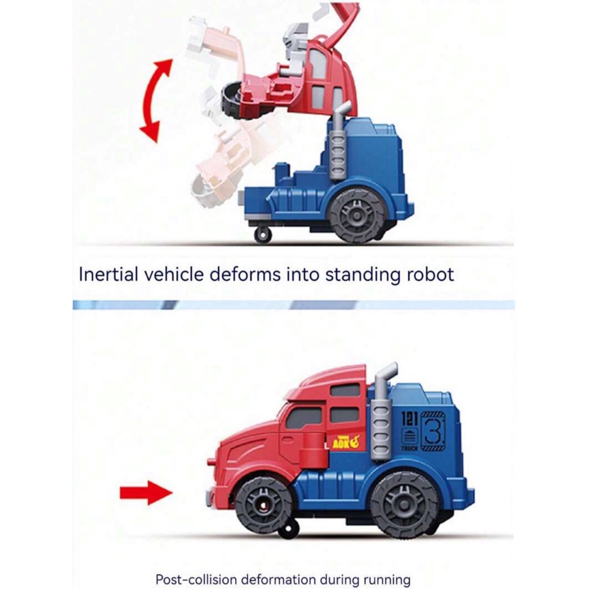 Camión Monster Transformer Camion De Fricción Juguete 2pz