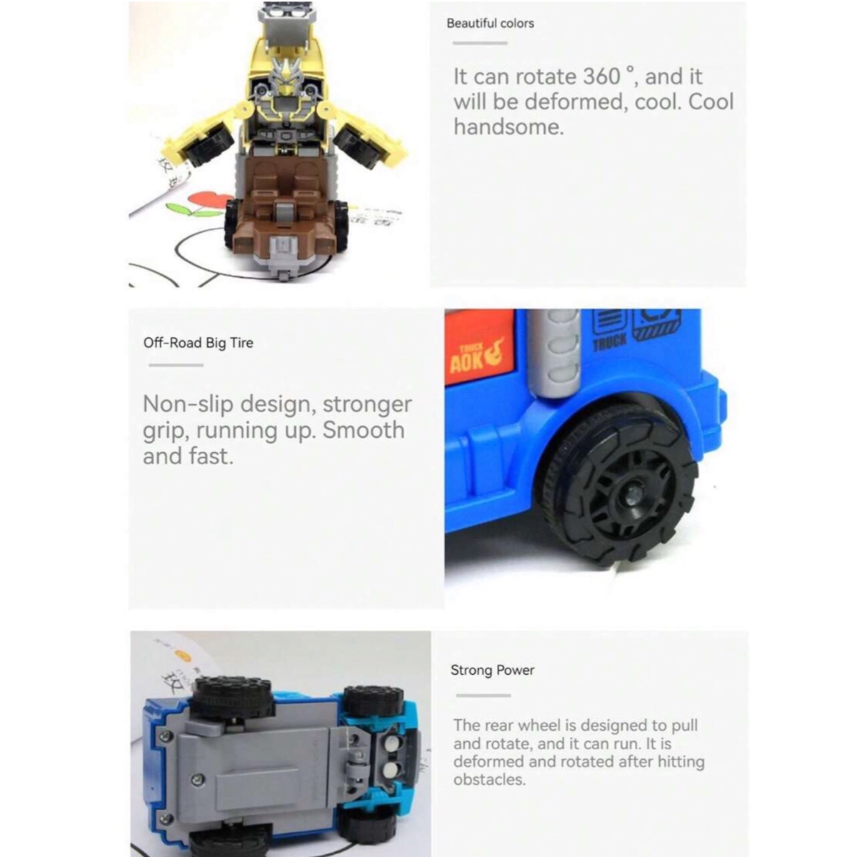 Camión Monster Transformer Camion De Fricción Juguete 2pz