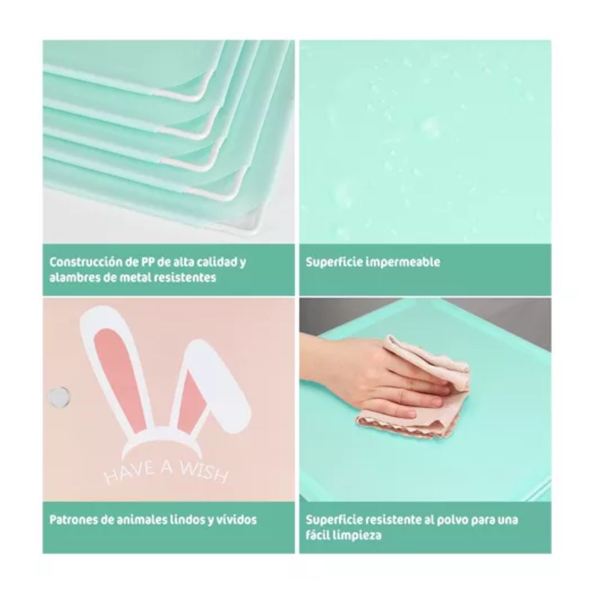 Closet Organizador Armario Plástico Portátil Dibujos Animado VERDE