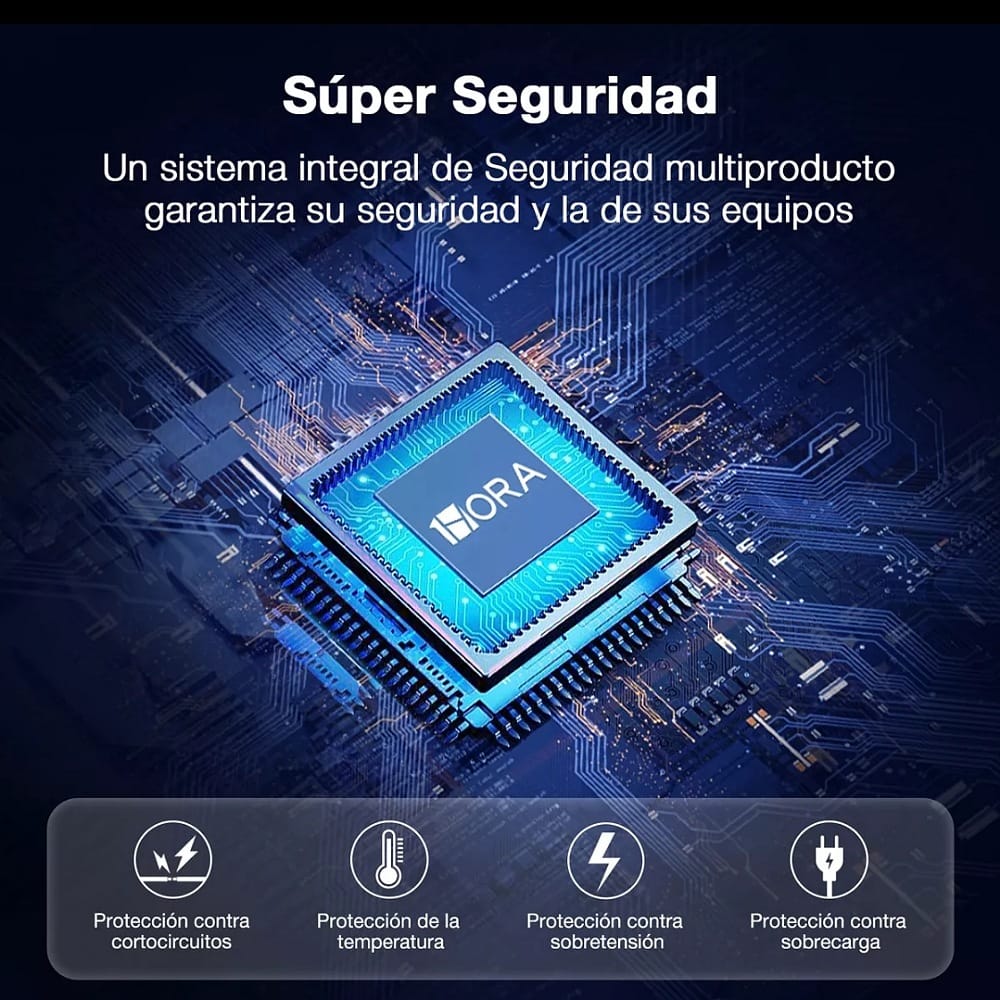 Power Bank 1hora 10000mah Carga 2.1A Bateria Portátil con 4 Cables Micro USB / V8 IP Tipo C GAR148 1hora