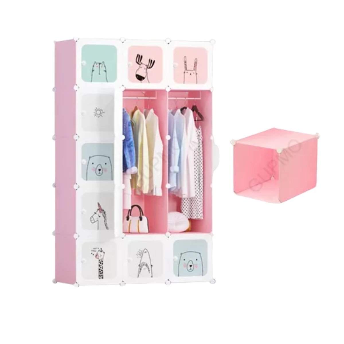 Closet Armario Portátil Closet Recamara Organizado 15 Puerta ROSA