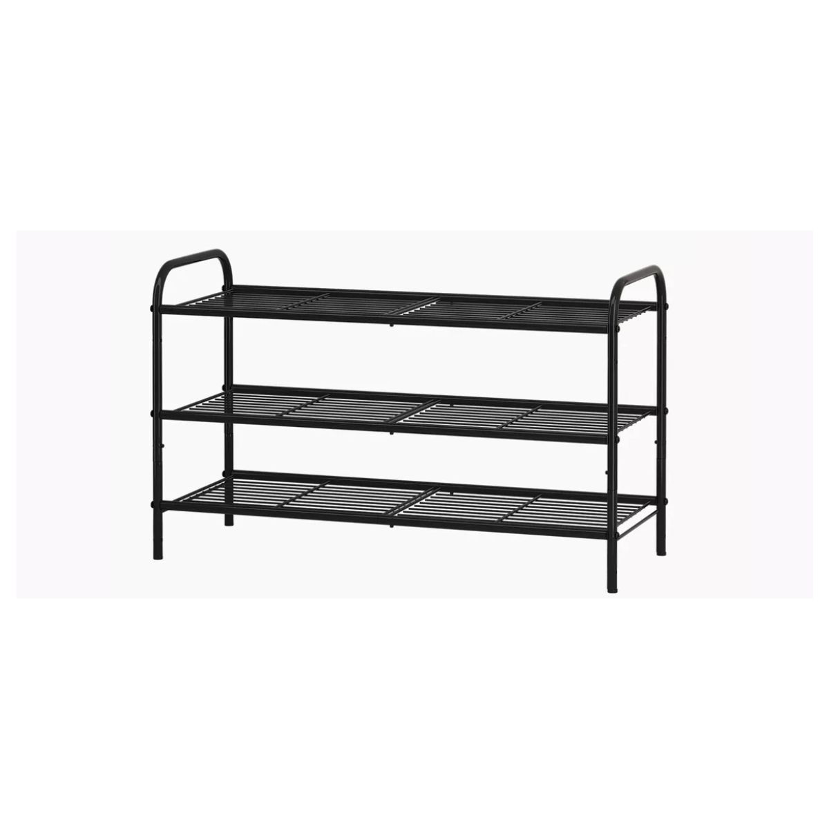 Zapatera 3 Niveles De Metal, Organizador De Zapatos Apilable NEGRO