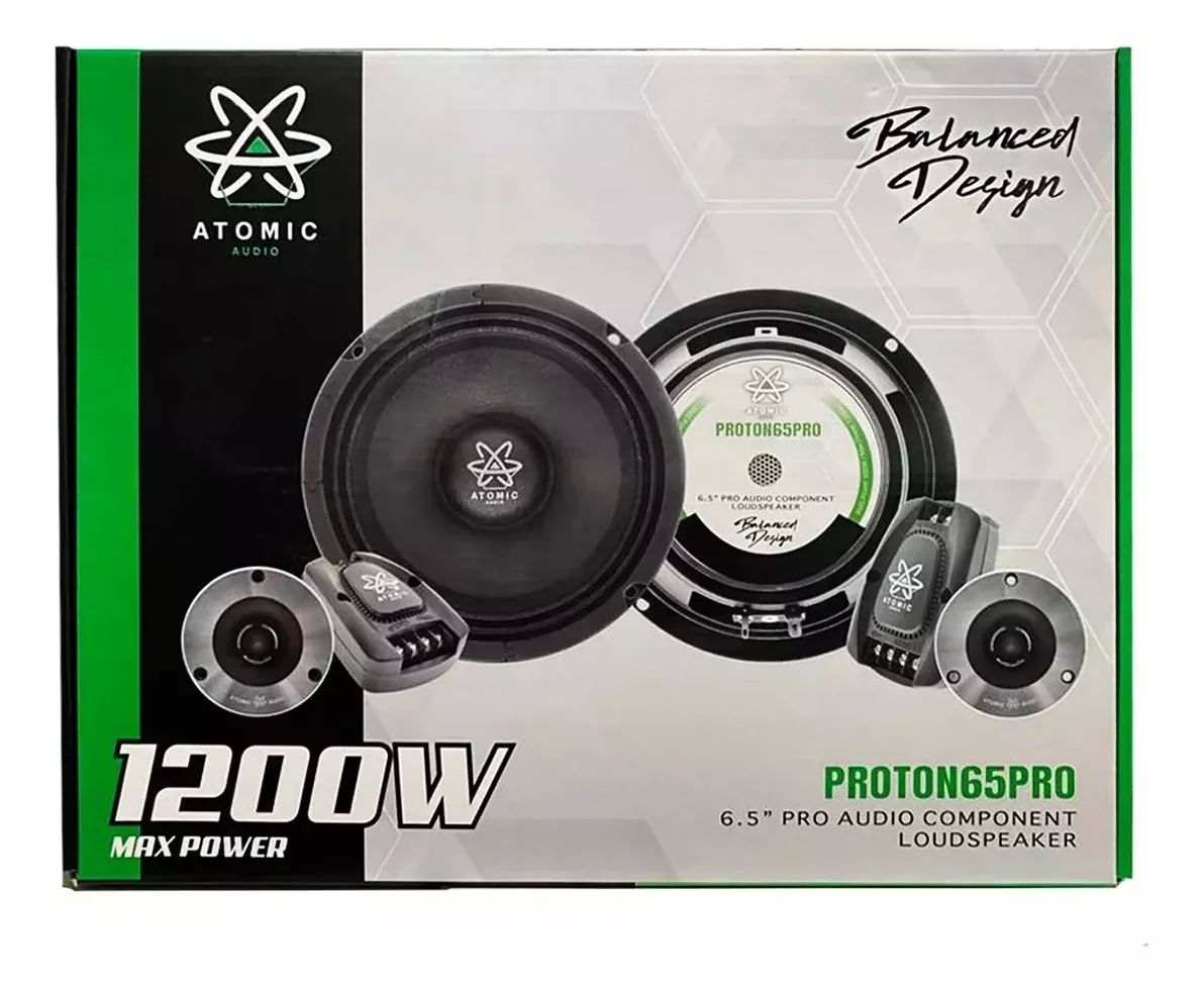 Set De Medios Atomic Proton65pro 1200w 6.5''open show 600w Rms.