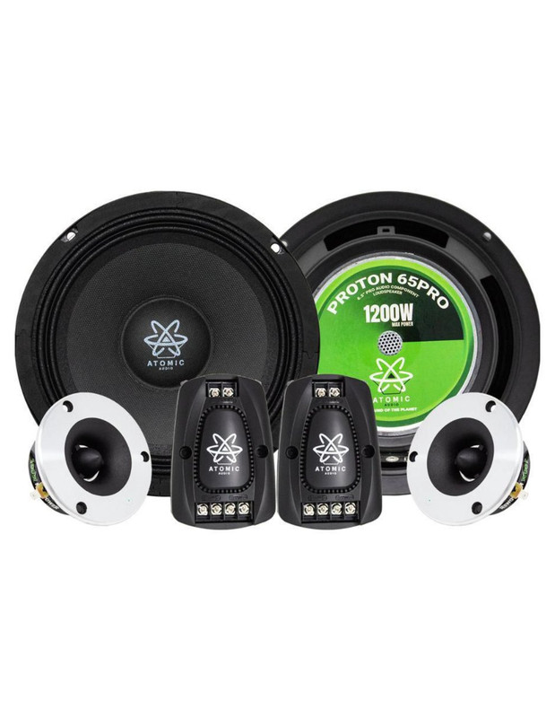 Set De Medios Atomic Proton65pro 1200w 6.5''open show 600w Rms.