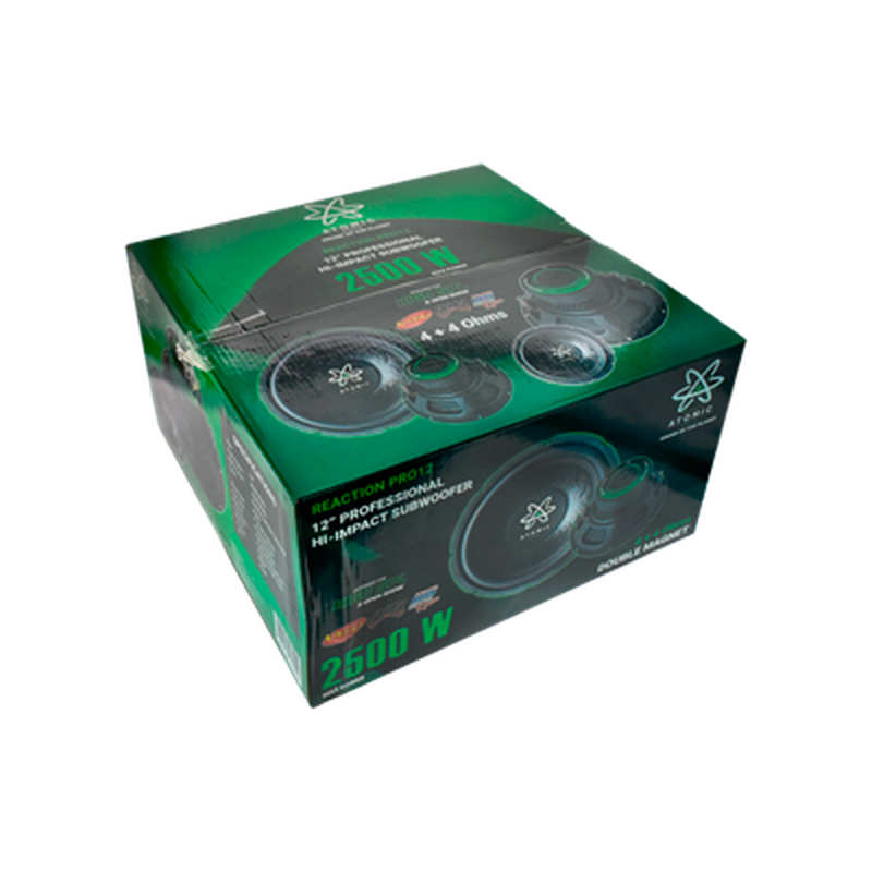 Subwoofer Atomic Audio REACTIONPRO12 2500 Watts 12 Pulgadas 4 Ohms Doble Bobina
