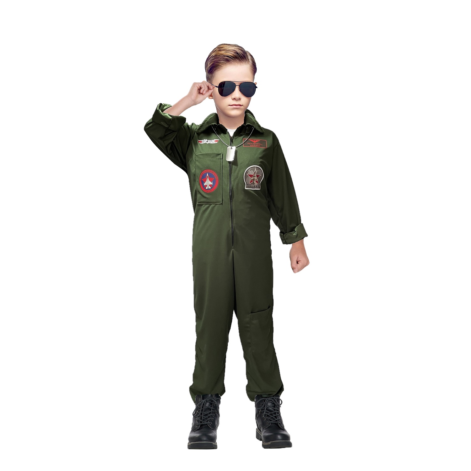 Disfraces de Pilotos de Combate - Disfraz Piloto de Avión Traje Top Gun Uniforme