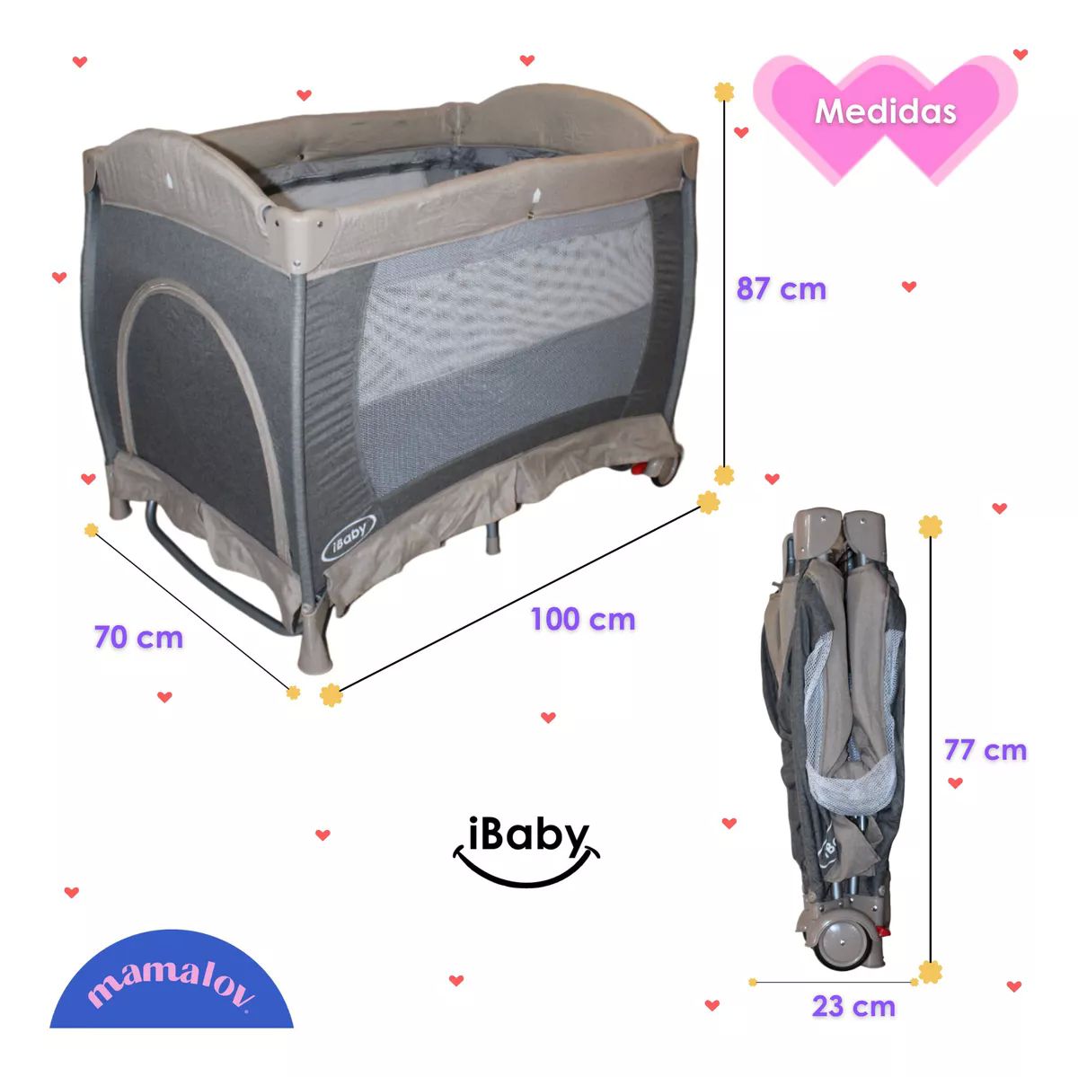 Cuna Mecedora Corral Para Bebé Ibaby Milan 3 En 1 | Beige