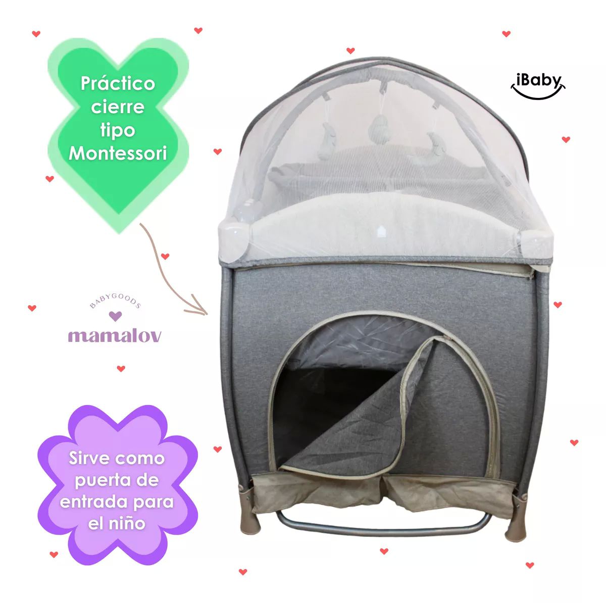 Cuna Mecedora Corral Para Bebé Ibaby Milan 3 En 1 | Beige