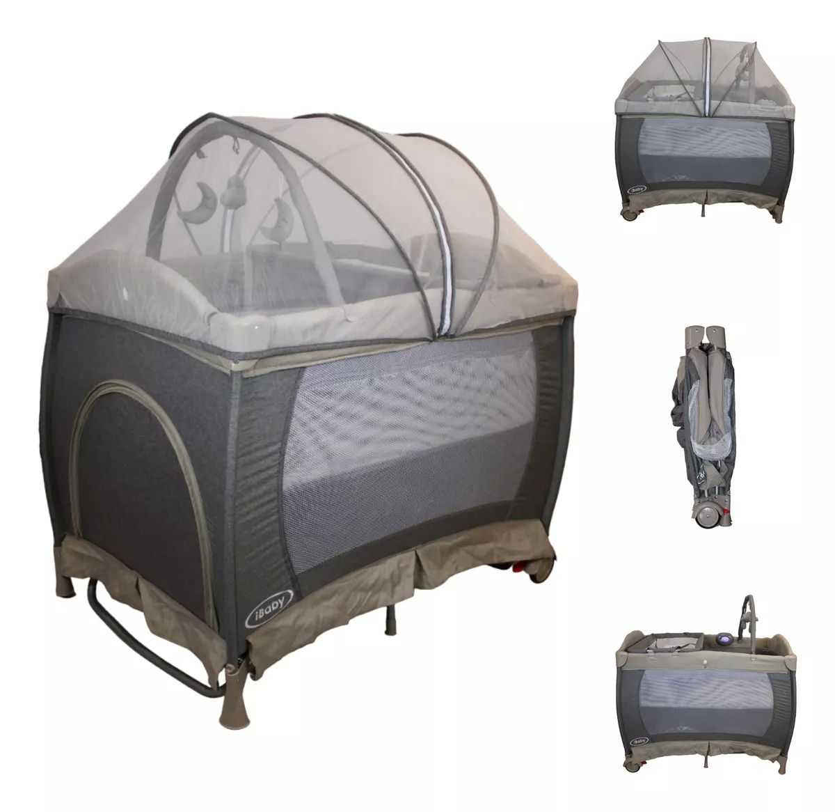 Cuna Mecedora Corral Para Bebé Ibaby Milan 3 En 1 | Beige