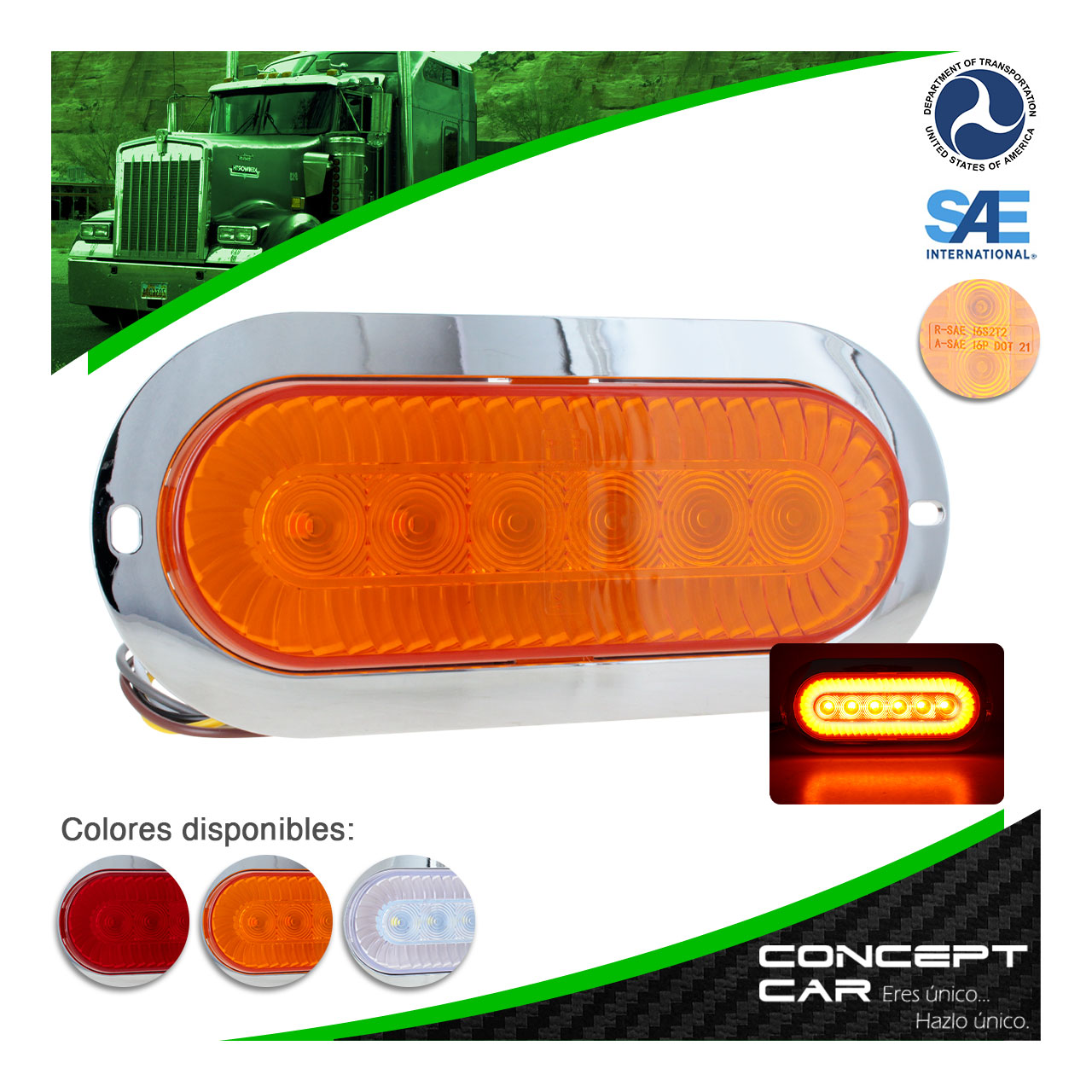 Plafon 6 Led Gel Ovalado Turbine  4 Funcion Universal 12-24v