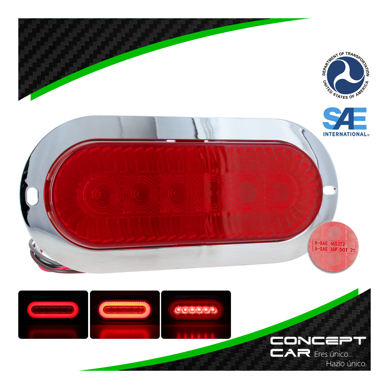 Plafon 6 Led Gel Ovalado Turbine  4 Funcion Universal 12-24v