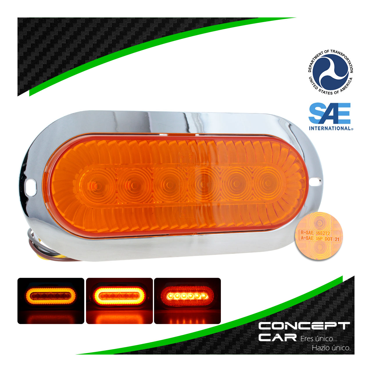 Plafon 6 Led Gel Ovalado Turbine  4 Funcion Universal 12-24v